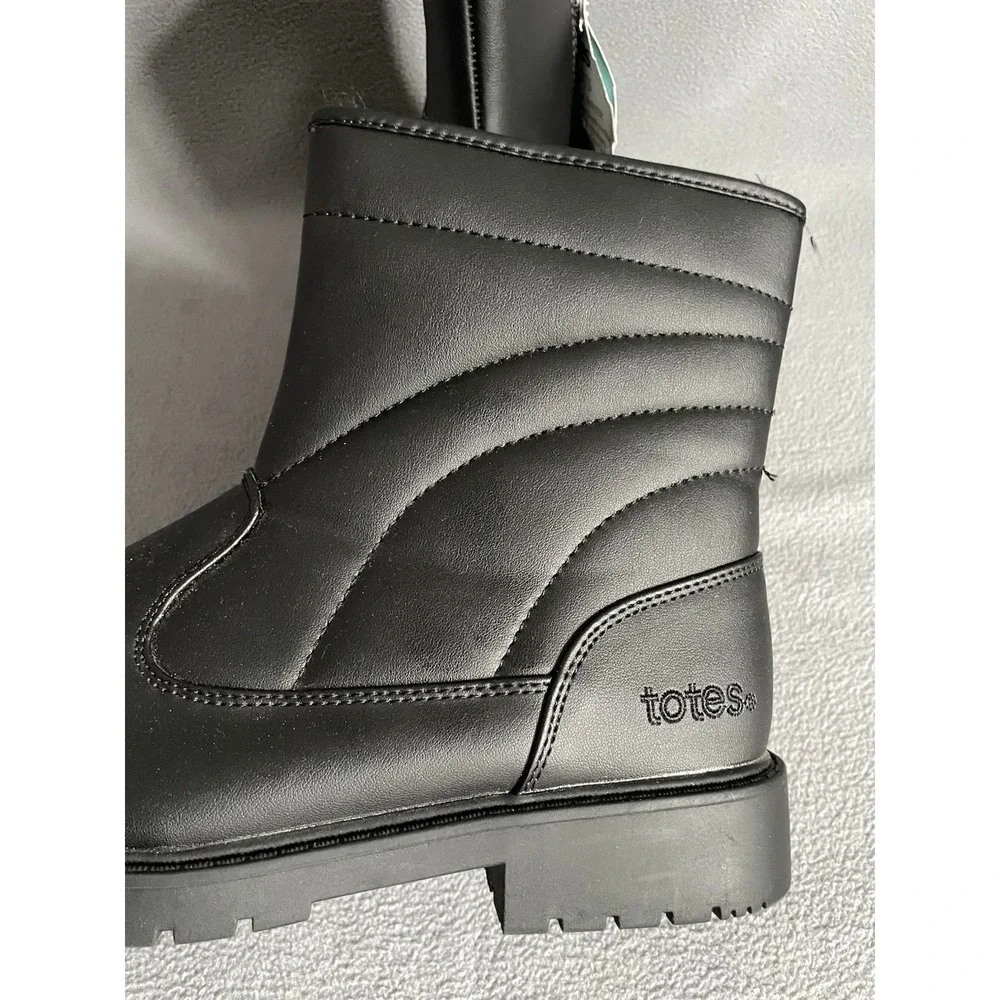 Totes Faux Fur Lined Zipper Boots Black Size Men 8m New! Luke 020065‎ Waterproof